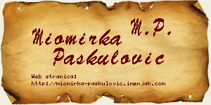 Miomirka Paskulović vizit kartica